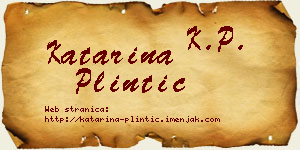 Katarina Plintić vizit kartica